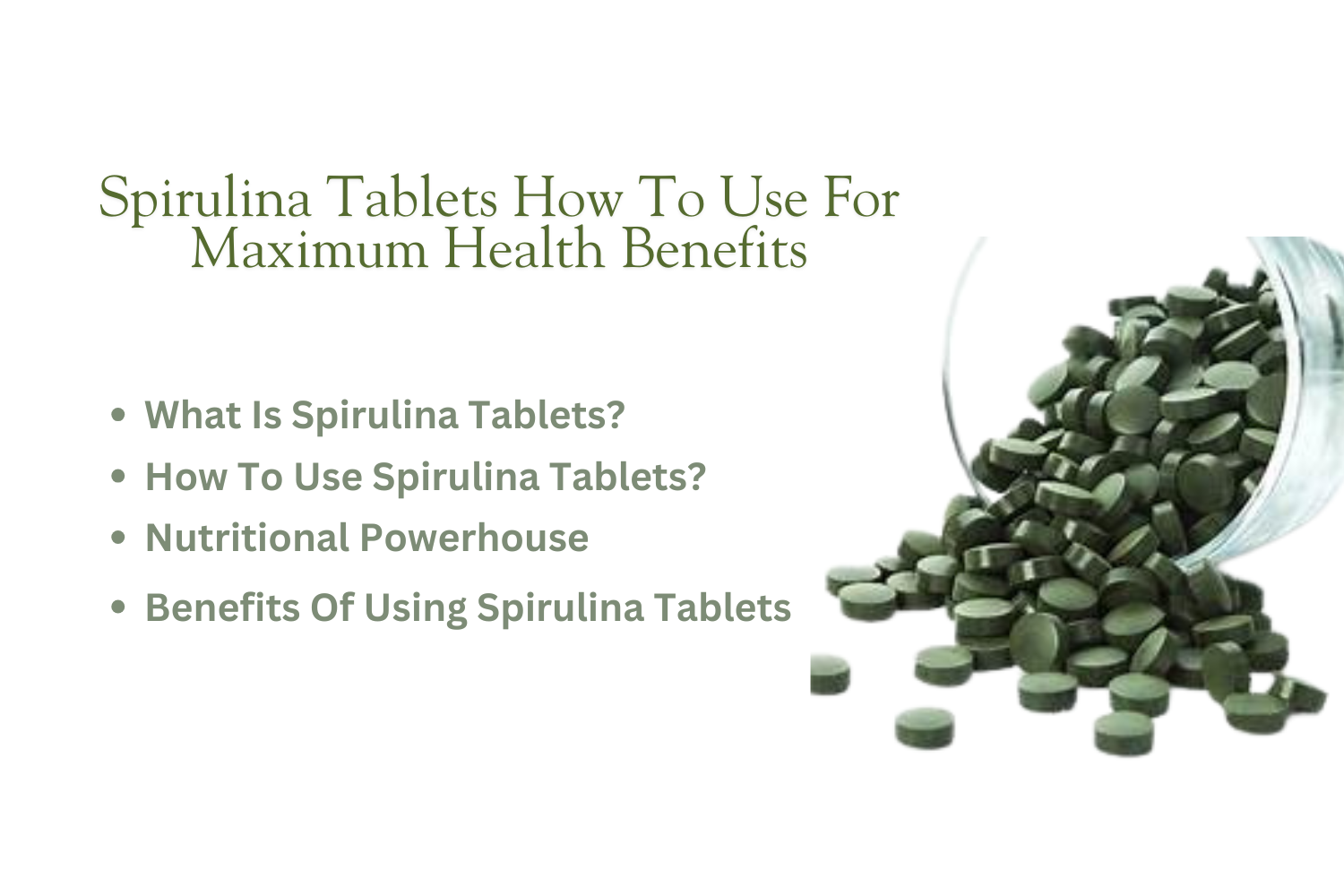 Spirulina Tablets How To Use